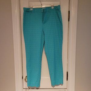TEAL scalloped bottom slacks